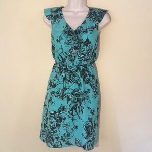 SALE!!!BCBG generations turquoise green &black poly dress